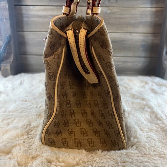 Dooney & Bourke Signature Logo Canvas Double Handle Satchel & Eyeglass Case - Picture 5 of 13